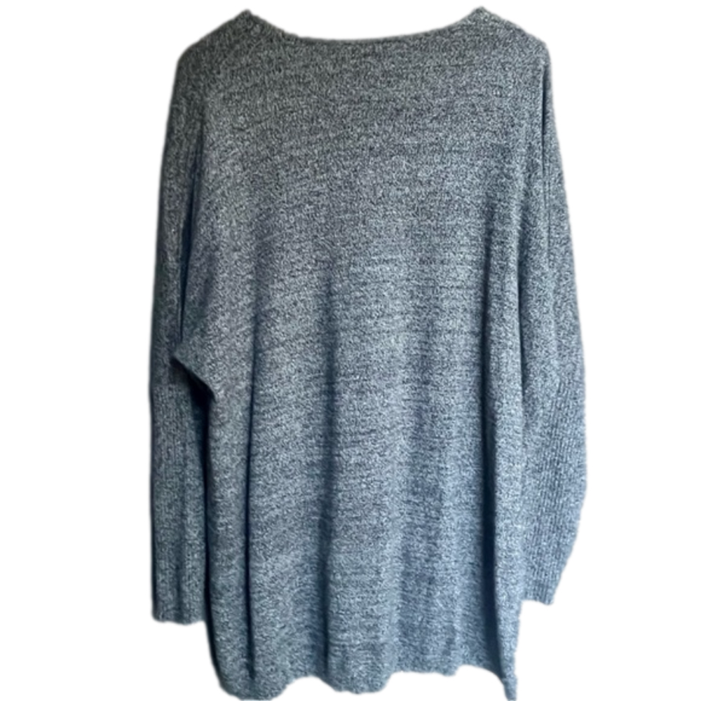 Aritzia Babaton Baylor Sweater Minimalist Oversized V-Neck Wool Linen S/M Gray - Picture 6 of 11
